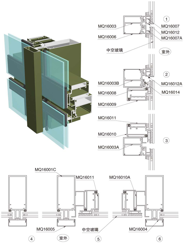 产品服务: 幕墙型材 产品型号: mq160系列幕墙型材 产品规格: mq160